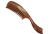 Mixed Tooth Comb Purpleheart Wooded Comb with Handle - WC013